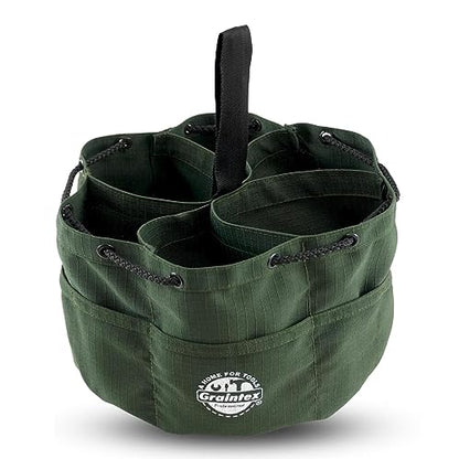 Graintex GB2887 Grab Bag Dark Green Color Rip-Stop Canvas 18 Pockets Drawstring Closure - color: Hunter Green