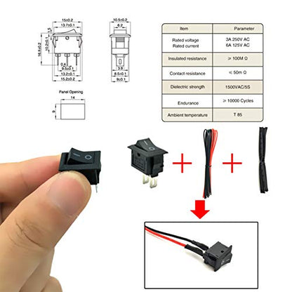 EUDAX 6 Set Small DC motor Mini Electric Hobby Motors 1.5V-3V 24000RPM with 2x1.5V AA Battery Holder Case,Motor Bracket,Rocker Switch and 12Pcs 25cm Electronic wire for DIY toys