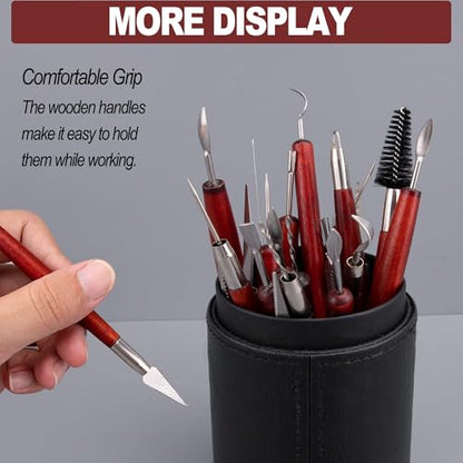 LINPHCEY 22-Piece Clay Sculpting Tools Set Perfect for Polymer Air Dry Modeling Clay Beginners & Professionals Ideal for DIY Pottery & Ceramics Tools for Clay Sculpey Sculpting & Crafting - color: 22PCS/SET