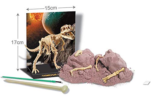 4M Tyrannosaurus Rex Skeleton Kit for Kids Ages 8-12 – T-Rex Fossil Excavation Set with 12 Realistic Bones, STEM Paleontologist Digging Kit with Hammer, Chisel & Brush, Educational Gift