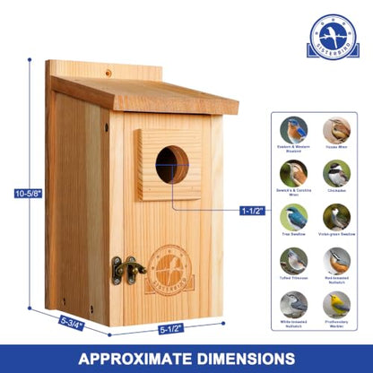 SISTERBIRD 2 Pack Blue Bird Houses for Outdoors, Warming Gifts Bird House - color: Burly Wood -- 2PK