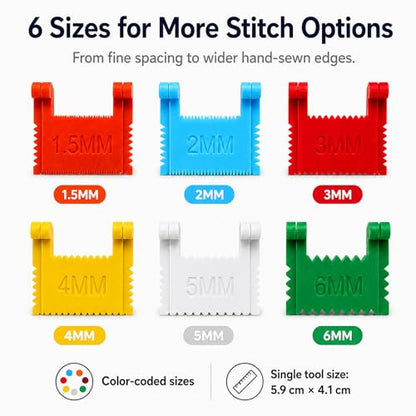 Clip-On Sewing Ruler, 6 Sizes for Edge Stitch Lock & Sewing Gauge