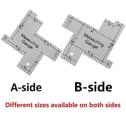 2 Pcs 2 Inch Mini Sewing Measuring Gauge Aluminium Sewing Ruler