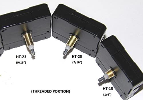 Clock Parts High Torque Clock Movement (Silent Sweep) Extended Shaft with 9/16" Threaded Shaft and 14 in. Long Balanced Black Fancy Sword Hands (No7), Clock Movements, Large Wall Clock, Non Ticking,