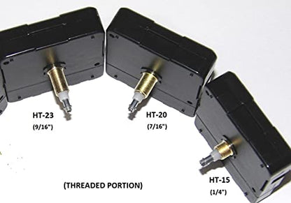 Clock Parts High Torque Clock Movement (Silent Sweep) Extended Shaft with 9/16" Threaded Shaft and 14 in. Long Balanced Black Fancy Sword Hands (No7), Clock Movements, Large Wall Clock, Non Ticking,