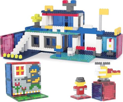 PicassoTiles 512 PCs Grand Playset Magnetic Tiles and Building Block Combo Creative Buildings & Figures Such as Bridges Hearts Unique Characters & More Educational STEM Toys Learning Activity Ages 3+ - color: 512pcs Magnetic Tile & Building Brick Combo