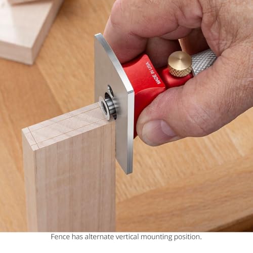 Woodpeckers Wheel Marking Gauge With Micro Adjust, Create Precision Layouts With Ultra-Thin Circular Blade, 2-Position Reference Plate, USA Made - WWMG