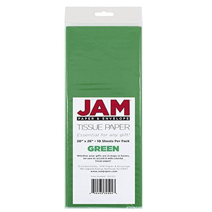 JAM PAPER Tissue Paper - Green - 10 Sheets/Pack - color: Green, size: 10 Count (Pack of 1)