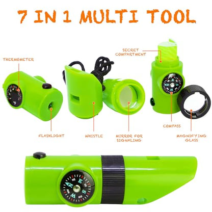 Safari Kidz Outdoor Adventure Sets - Green and Pink, Exploration Costume with Vest, Hat, Binoculars, Bug Net and Container, Whistle, Flashlight, Magnifying Glass, Bundle (14 items)