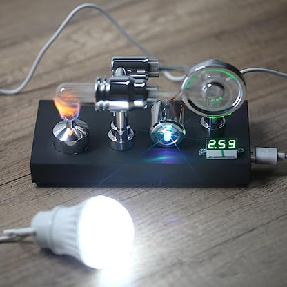 Sunnytech Hot Air Stirling Engine Motor Electricity Generator Educational Colorful LED SC (SC011) - style: SC011