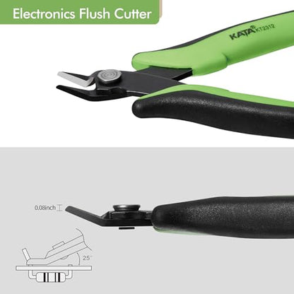 KATA Mini Flush Cutters, 5 Inch Precision Wire Cutter Plier for Electronics - color: 1 Pack 5" Flush Cutter Green