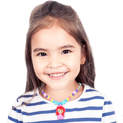 Disney Princess Necklace Activity Case – Jewelry Making Kit with Beads, Charms & Strings – Create Custom Princess Necklaces – Craft Gift for Girls Ages 3+ – Portable Storage Case Included