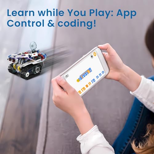 HPROMOT STEM Robot Building Kit for Kids Ages 6-16 | 603 PCS 5-in-1 | 4 Control Modes | APP & Remote Control | Rechargeable Coding Robot Toy | Engineering Educational Gift for Boys Girls - color: Vivid Colors