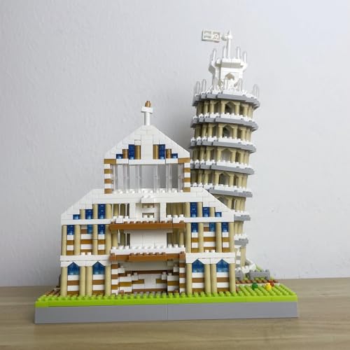 3D Leaning Tower of Pisa Micro Blocks Set Landmark Architecture Model