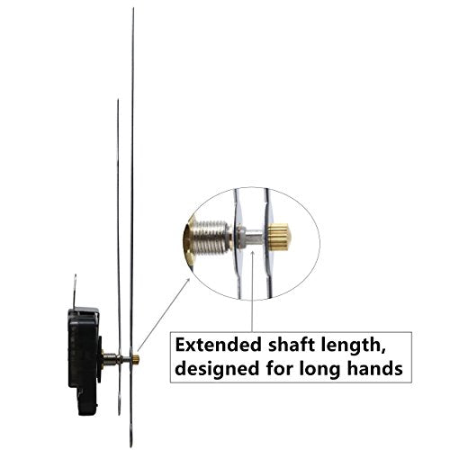 Youngtown 2 Pack High Torque Long Shaft Clock Movement with 10" Spade Hands