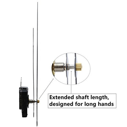 Youngtown 2 Pack High Torque Long Shaft Clock Movement with 10" Spade Hands