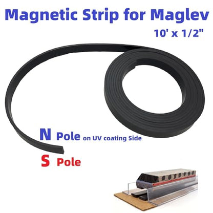 Monopolar Magnetic Tape 1/2" for Maglev Train Science Project Replacement,Thickness 0.12 Inches (Length 10 feet) - size: Length 10 feet