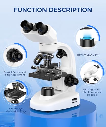 PalliPartners Compound Binocular Microscope for Adults, Professionals&Kids