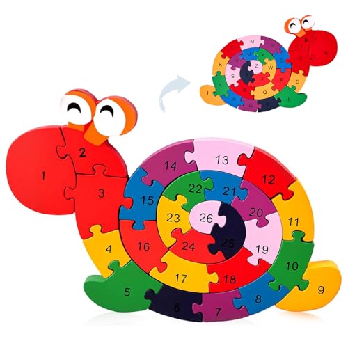 LovesTown Wooden Snail Jigsaw Puzzle, Double Sided - size: Medium, style: Snail