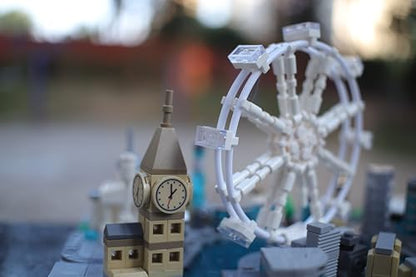 London Skyline Building Sets - London Architecture Building Blocks with Big Ben, London Eye, Tower Bridge - MOC Compatible Building Kit for Adults, Collectible Display Gift 1127 PCS