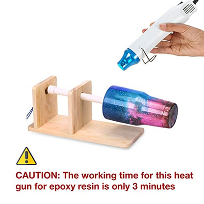 Bubble Removing Tool for Epoxy Resin and Acrylic Art, DIY Glitter Tumblers, Specially-Designed Heat Gun for Making Acrylic Resin Travel Mugs Tumblers to Remove Air Bubbles (White) - color: White