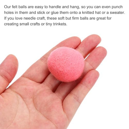 PATIKIL Wool Felt Balls Beads Wool Felting Pom 3.1cm 31mm Pink for Home Crafts Handcrafts Project DIY Pack of 10 - color: Pink