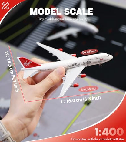 1/400 for VAA B747 Diecast Plane Model with Landing Gear, Stand - color: 04. Virgin Atlantic 747