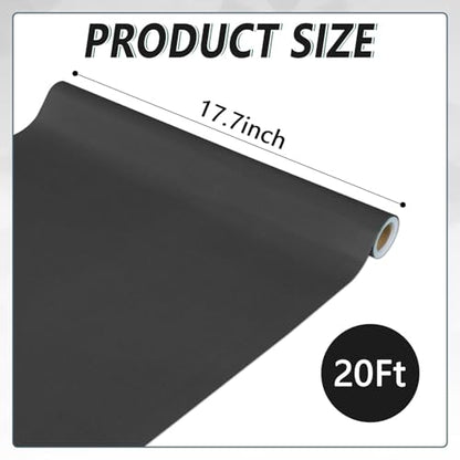 Black Bulletin Board Paper Roll - Fade Resistant Background for Classroom, Home Wall, Education Decoration - Poster Art Craft Supplies 17.7in x 20ft - style: Black