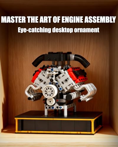 V8 Engine Building Kit that Runs with Motor and Battery Powered