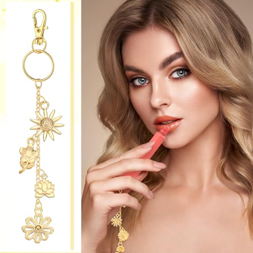 VioraWhite 213 Pcs Gold Keychain Making Kit Summer Bag Charm Kit Lip Gloss Keychain 100 Enamel Charms 32.81 ft Gold Chains for DIY Crafts Women - style: Gold