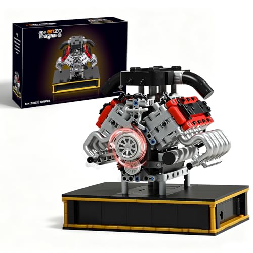 V8 Engine Building Kit that Runs with Motor and Battery Powered