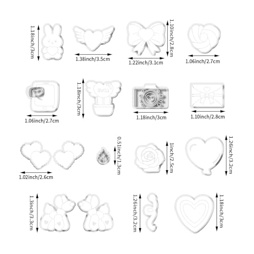 Valentine’s Day Polymer Clay Cutters Set – Romantic Polymer Clay Molds, Clay Cutters, Clay Earring Cutters, Clay Tools - color: 2H color