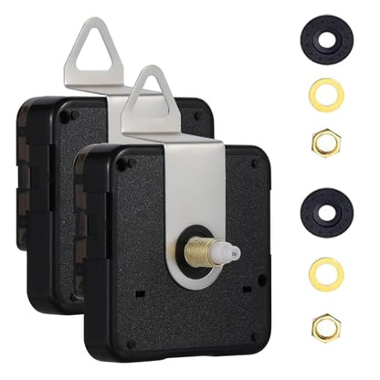 EMOON 2-Pack Quartz Clock Movement Replacement, Battery Operated Silent Clock Mechanism Kit for DIY Wall Clock Repair & Custom Clocks, Total Shaft Length 2.2*2 - size: Total Shaft Length 2.2 inches*2