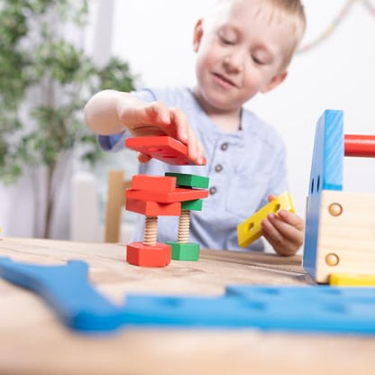 Melissa & Doug Take-Along Tool Kit Wooden Construction Toy (24 pcs)
