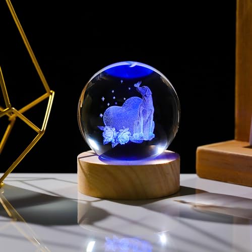 3D Labrador Gifts for Women - Crystals Ball 60mm Labrador Figurines Decor Glass Animals Figurine - Birthday Gifts for Best Friend, Lovers Keepsake Paperweight - style: Labrador