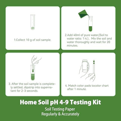 Soil pH Test Kit,150 Test Strips(3-9 Range) for Testing Garden