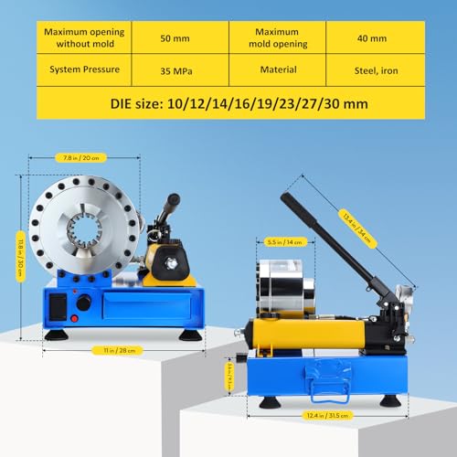 Manual Hydraulic Hose Crimper – 10-30mm 8 Dies Set
