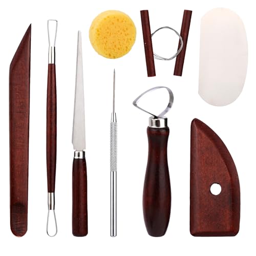 Pottery Tools Kit, Clay Tools Set, Ceramic Tool Kit - color: Red