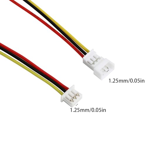 40Pcs JST 1.25mm 3Pin Male Female Terminal Wire, 100mm 26AWG - size: 1.25mm 3P