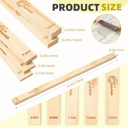 Leyclub Pottery Rolling pin Guides, 5-Size for Precise Clay Thickness - color: RollingPin Guide