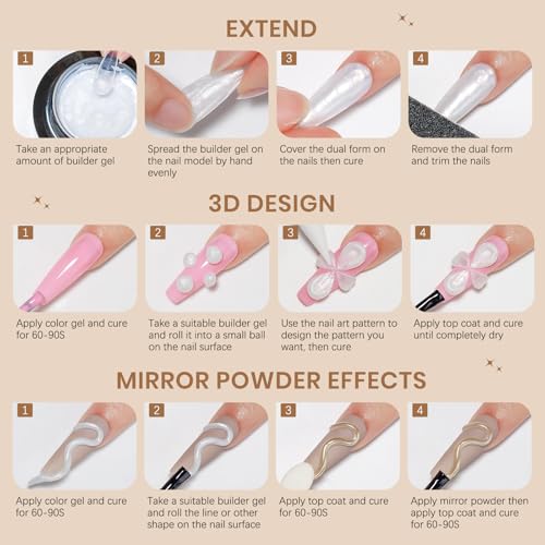 3D Sculpting Gel for Nail Art, 60g Large Capacity Pearl White - color: Pearl White