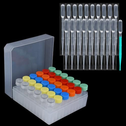 36pcs 5ml vials with caps Plastic Cryogenic Test Tubes with caps lab cryovial Tube Container cryovials with 20pcs 3ML Dropper Pipette (36pcs 5ml Test Tube) - size: 36pcs 5ml test tubes