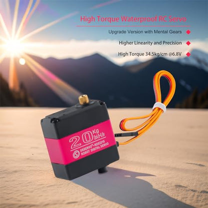 20KG RC Servo RDS3218 Digtal Servo 270°Waterproof Robot Arm Servo High Torque Dual Ball Bearing Full Metal Gear Servo with U Mounting Bracket for RC Car Robot DIY 1/8 1/10 - size: 20KG 270°
