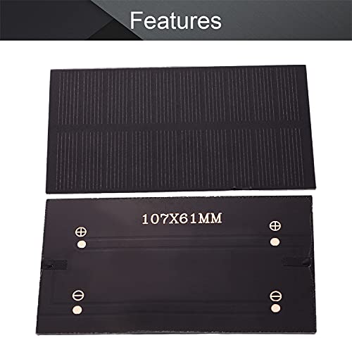 Fielect 5pcs 5V 1W Solar Panel Polysilicon Mini Solar Cells DIY Electric Toy Materials for Battery Power LED 107mmx61mm - size: 5V 1W