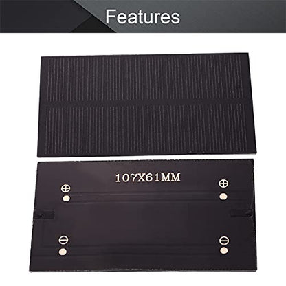 Fielect 5pcs 5V 1W Solar Panel Polysilicon Mini Solar Cells DIY Electric Toy Materials for Battery Power LED 107mmx61mm - size: 5V 1W