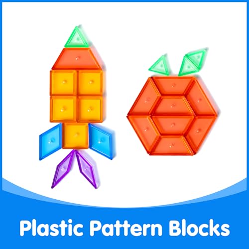 140 Pcs Translucent Pattern Blocks - Light Table Manipulatives - color: Translucent Pattern Blooks
