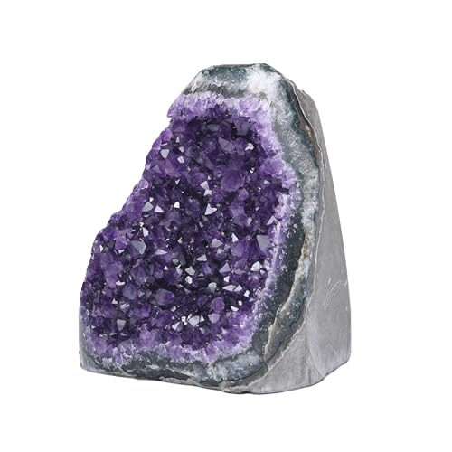 Natural Amethyst Geode Crystal Cluster 2–2.5 lb with BONUS Selenite Wand - size: 2 pound - 2.5 pound