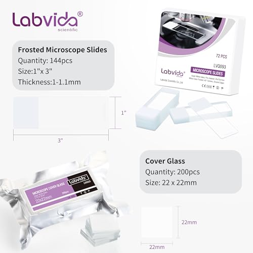 Ultra Clear Glass 144pcs Frosted Microscope Slides 200pcs Covers - color: 344pcs,Ultra White Frosted Slides