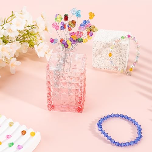 XSEINO 3760 Pieces 6mm Crystal Beads for Jewelry Making, 47 Colors Crafts - color: Crystal