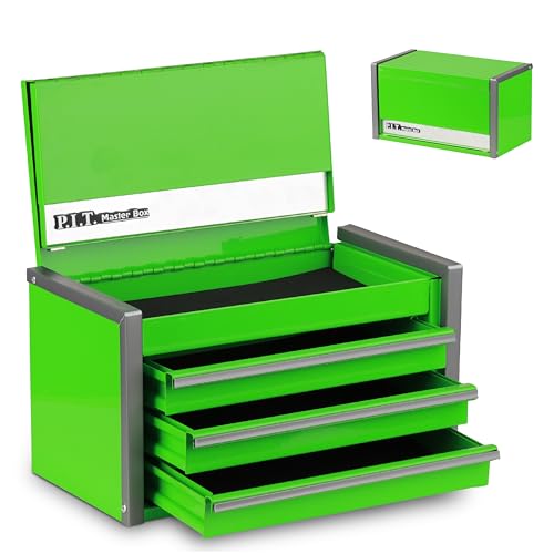 P.I.T. Mini Tool Box,3 Drawers Small Metal Toolbox for Tools Storage,Green - color: Green, size: 3-Drawer